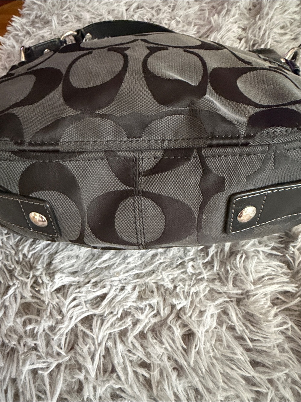 Coach Black & Charcoal Signature Hobo Bag k0893-12674 - Picture 5 of 13